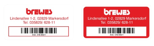Inventaretiketten Beispiele negativer und positiver Druck