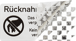 Sicherheitssiegel aus Schachbrettfolie