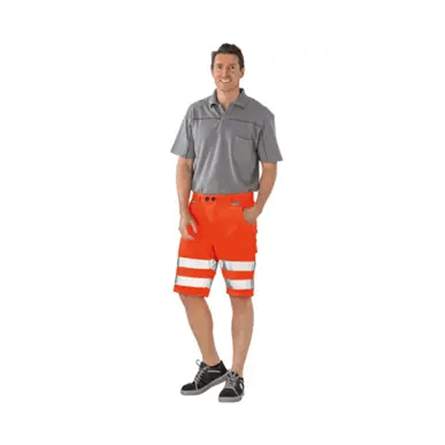 Schaubild eines Mannes mit einer kurzen Warnschutzhose